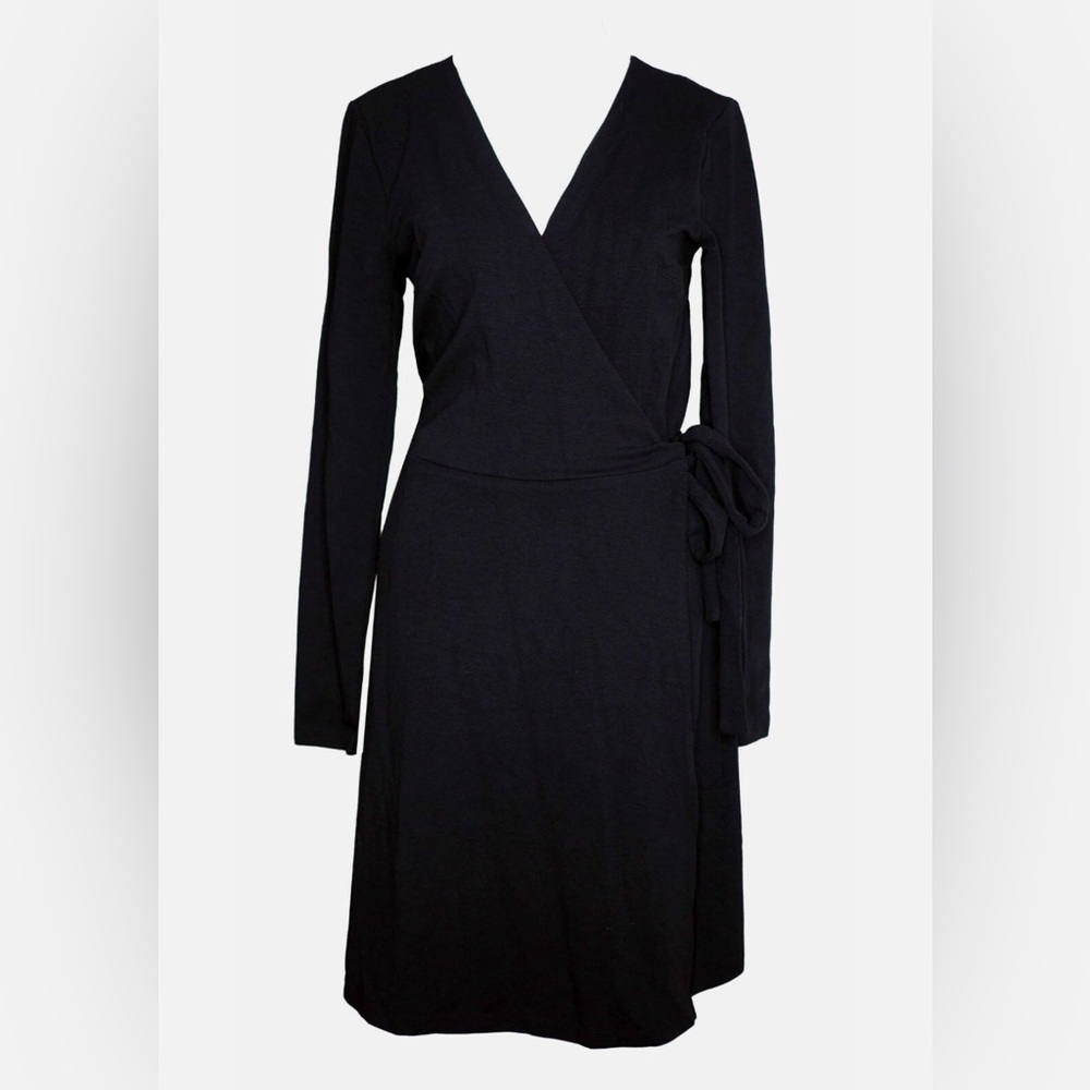 Loft Black Wrap Dress, Sz M - Picture 2 of 6